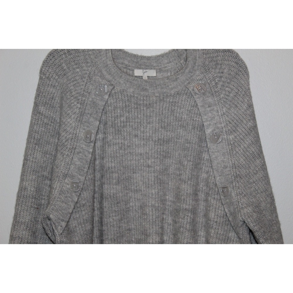 Joie Aine Ribbed Balloon Sleeve Pullover Sweater Button Shoulder Accent Large - Picture 9 of 16